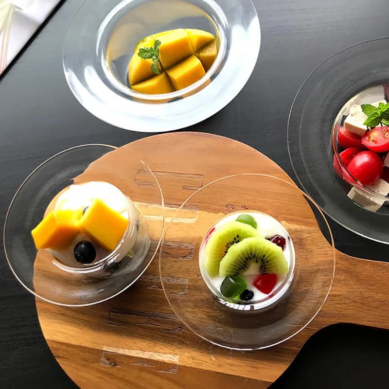 Hat-shaped glass soup dish, fruit tray, home decoration, dessert container, dishes, food dish, exquisite