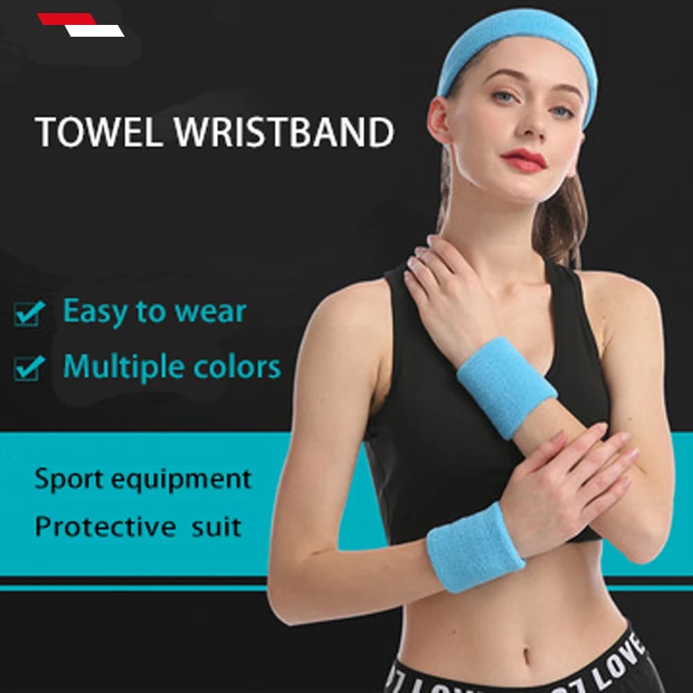 Asciugamano sportivo Polsino Set fascia per capelli Fascia per capelli Corsa Basket Polso Fascia per il sudore Polsino Set di fasce per la salute Equipaggiamento protettivo