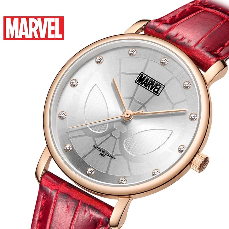 Marvel For Women Watch Avengers Spider Man Orologio da polso al quarzo da donna di lusso con strass di lusso Custodia sottile 50M Abito impermeabile Elegante