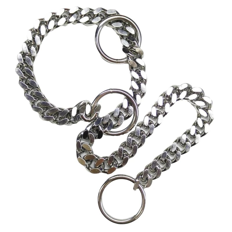 3.0mm In acciaio inox Collare di Cane P catena di Due lati Lucido pet collana della Catena del Metallo di Addestramento Del Cane di Ferro Collari Per cani piombo guinzaglio