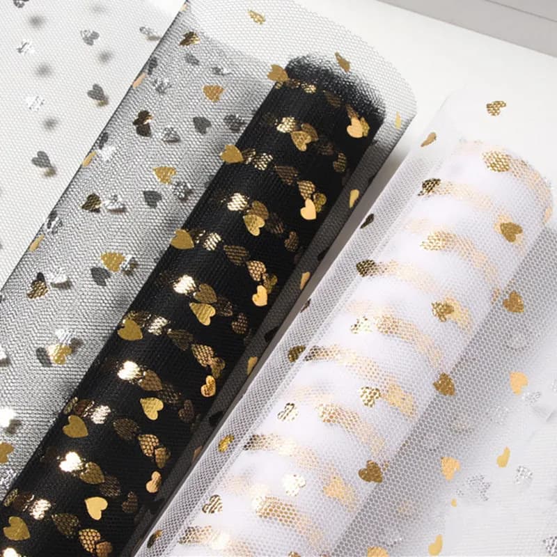 1M Golden Sequins Heart Bouquet Wrapping Paper Wedding Party Gift Box Decor Craft DIY Flowers Scrapbook Packaging Origami Paper