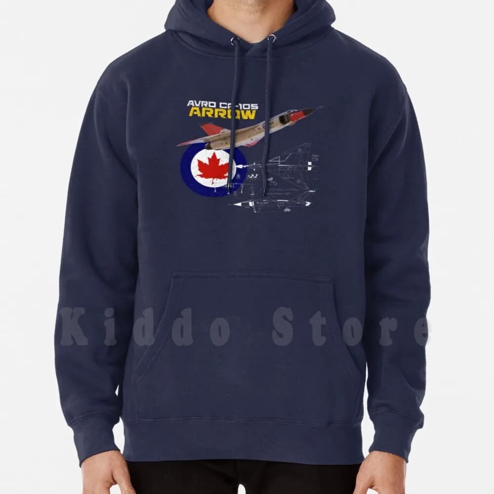 Felpe con cappuccio Avro-105 Arrow canadesi a maniche lunghe, aereo militare della Guerra Fredda Avro Arrow della Forza Aerea Reale Canadese RCAF
