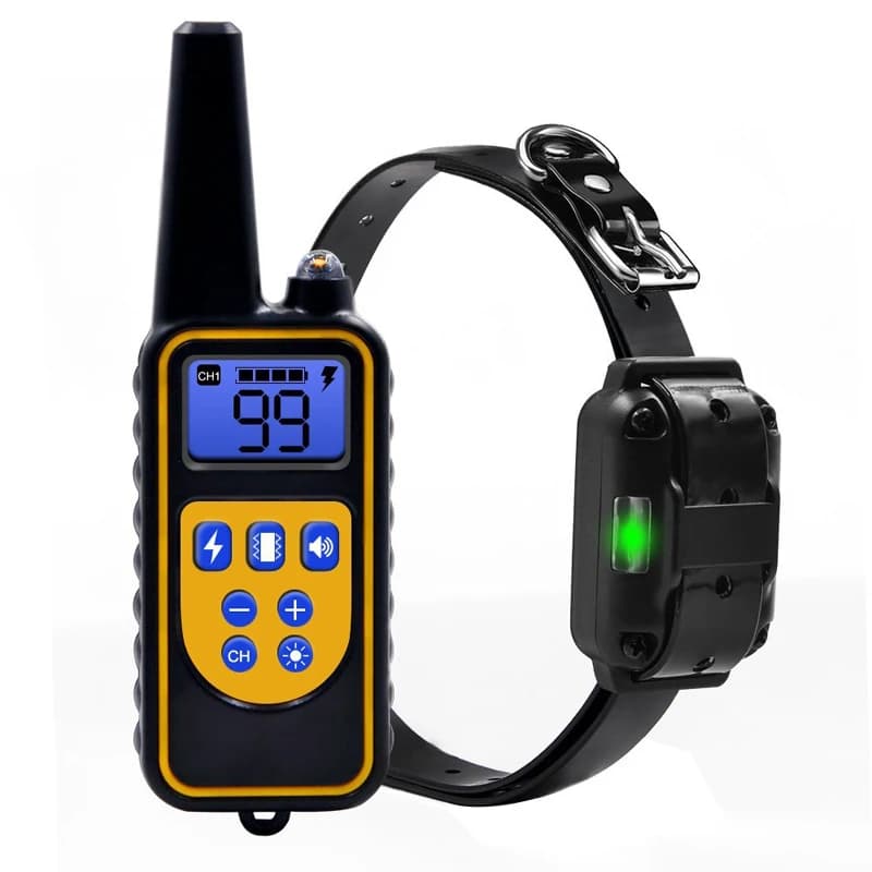 Collare elettrico per addestramento cani, telecomando per animali domestici, impermeabile, ricaricabile, display LCD, tutte le dimensioni, suono di vibrazione degli urti, 800 m