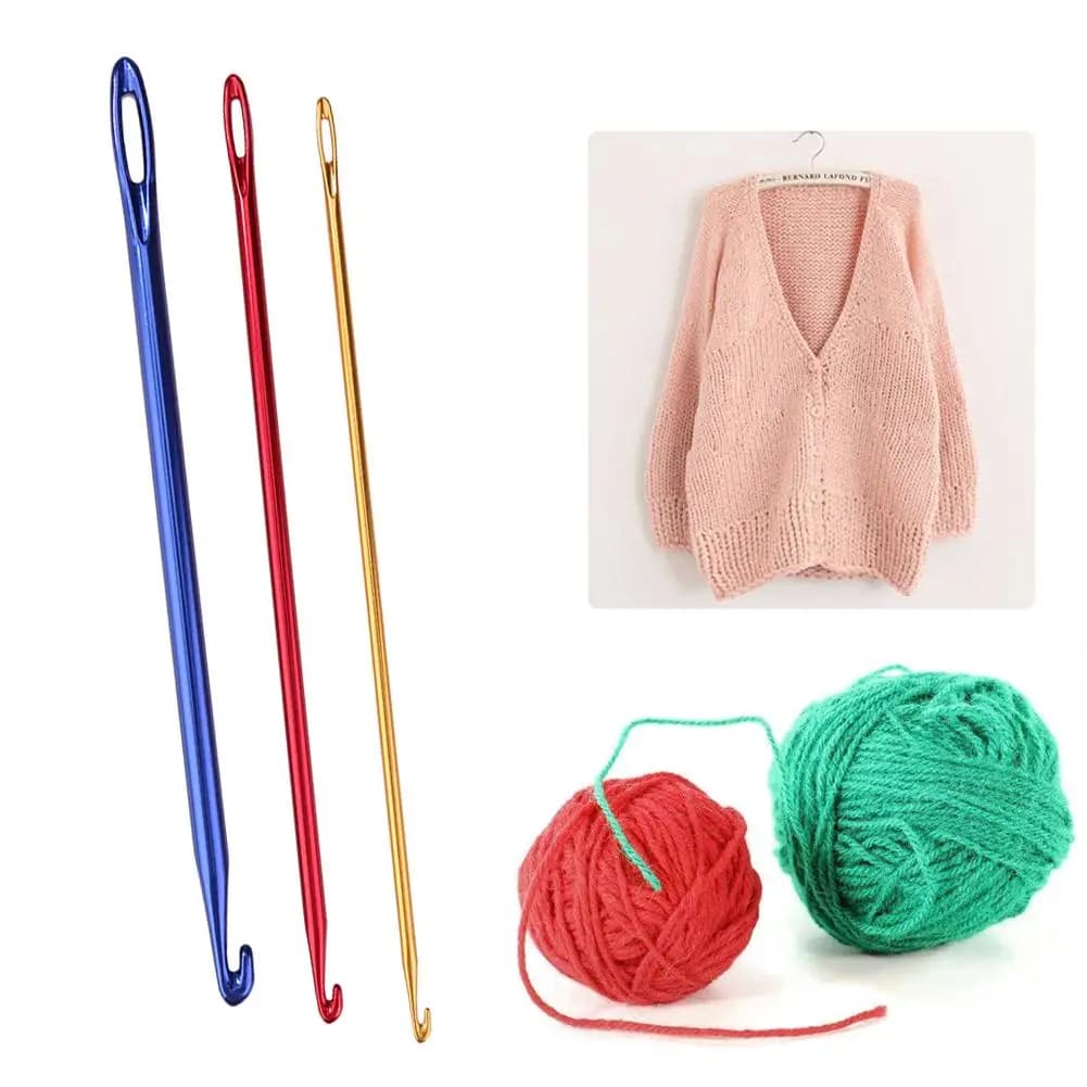 2.75/4/6MM 1PCS Aghi in alluminio per lavorare a maglia fai da te uncinetti tunisini strumento per maglieria a mano con un occhio per maglieria aghi da cucito