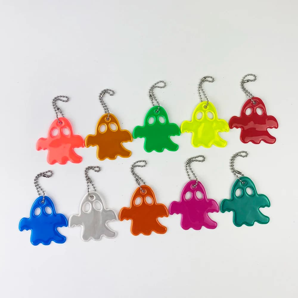 MEILITE 500 luci di candela di Halloween Riflettente pendente di fascino accessori del sacchetto gancio riflettente portachiavi per la sicurezza stradale