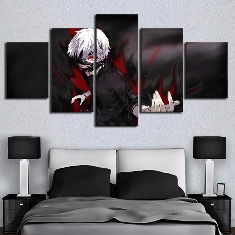Frame without frame 5 pieces Kaneki Ken Zombies Wall Art Poster Image Home Decor for Living Room Paintings Decorations