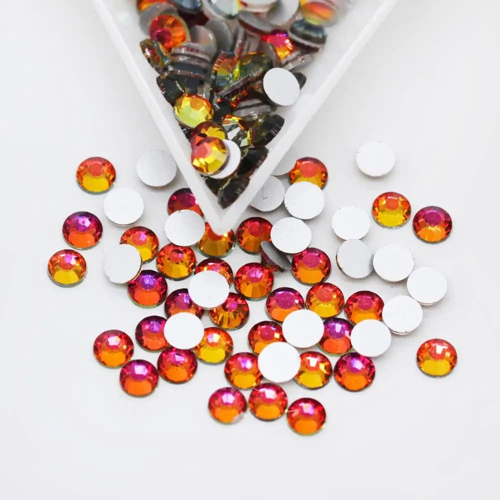 1440 pz SS3 ~ SS34 Rosso Fuoco Fiamma Vulcano Colore Flatback Non Hotfix Colla Strass Strass per Gioielli Nail art