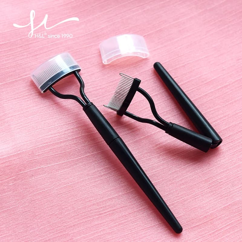 New Black Pink Piegaciglia Metal Eyelash Brush Pettine Wallet Separator For Eyelash Folding Mascara Curl Beauty Makeup Cosmetic Tool