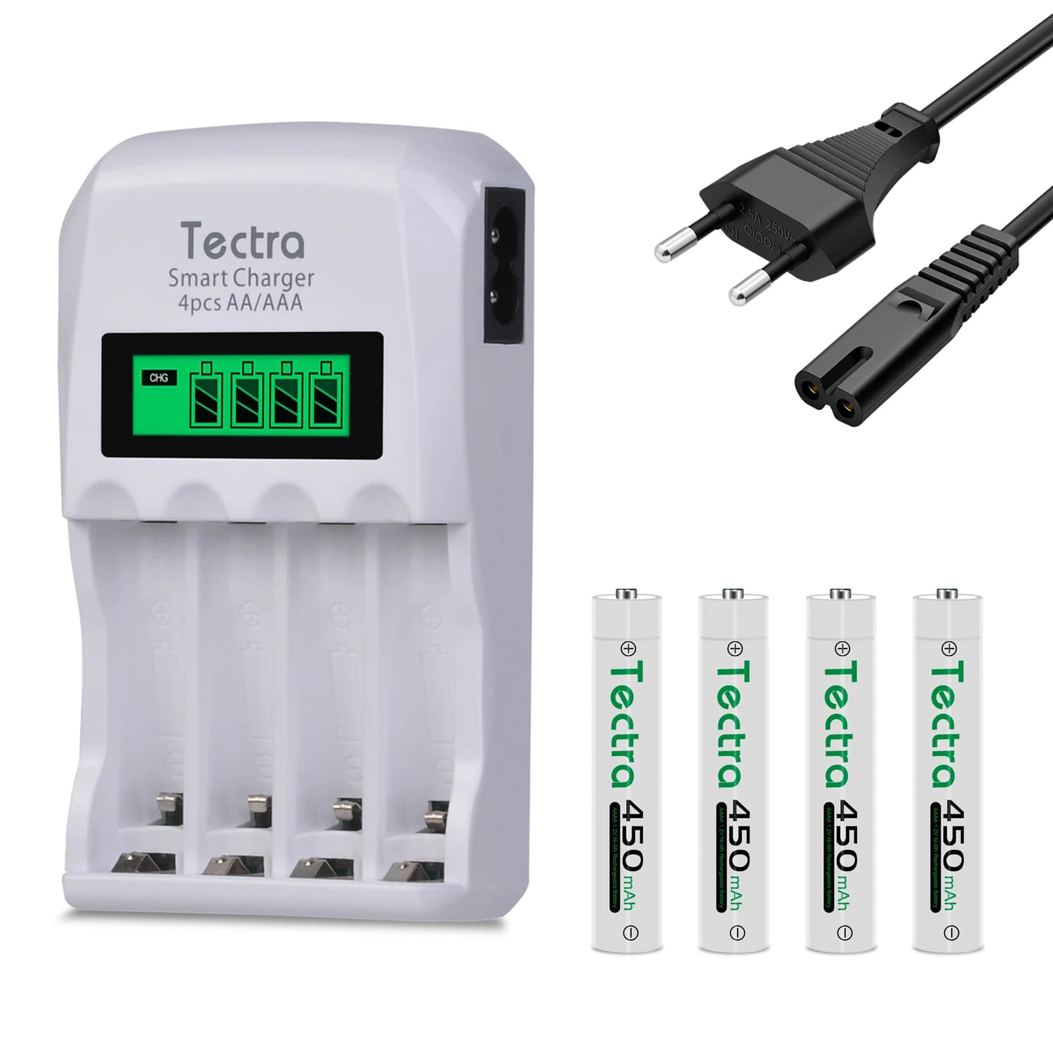 Batterie e caricabatterie AAAA ricaricabili Ni-MH 1.2V 450mAh per penna di superficie, sveglie, torce elettriche, altoparlante Bluetooth