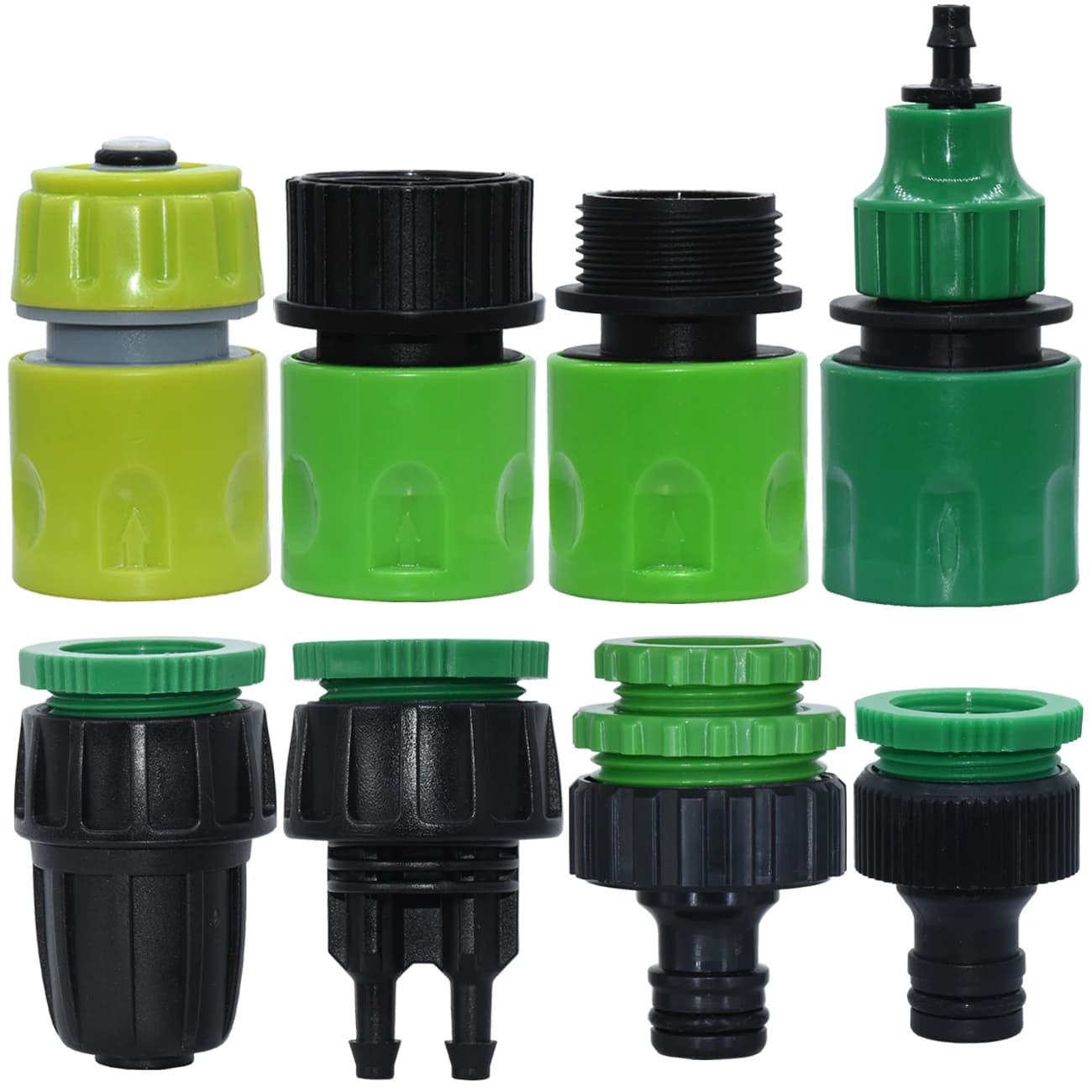 Garden Faucet Adapters Quick Connectors 1/2 "3/4" Water Splitter Water Drop irrigation female thread male fitting 1/4" Flexible pipe