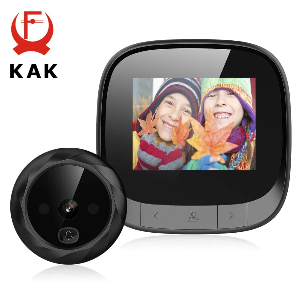 KAK 2.4 "Schermo LCD Elettronico del Visore Del Portello Campana Notturna di IR Della Macchina Fotografica di Peephole Foto di Registrazione Digitale Porta Macchina Fotografica Intelligente viewer