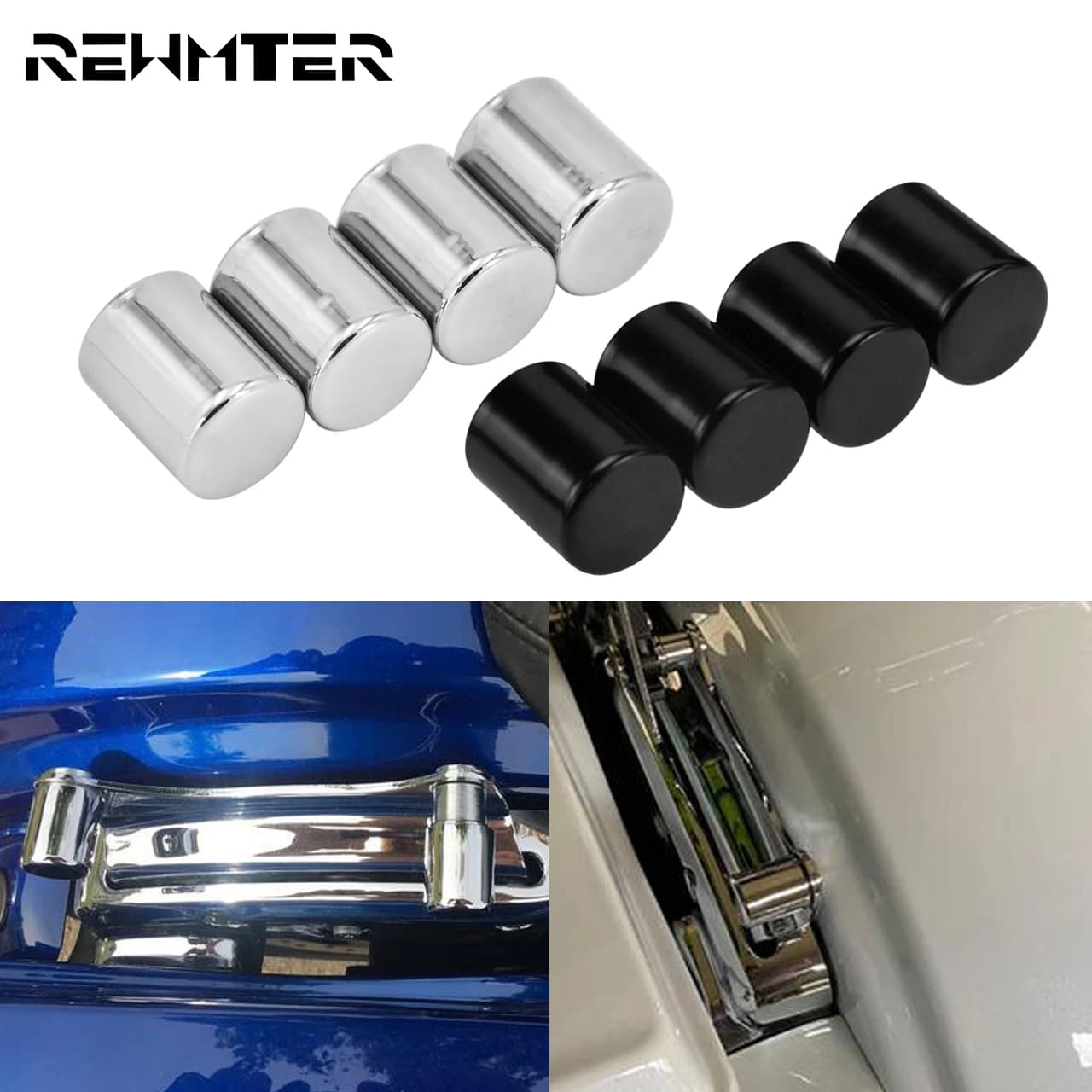 Motorcycle Black/Chrome Docking Hardware Point Cover Kit 4PCS For Harley Touring Electra Glide Softail Deuce Dyna Sportster XL
