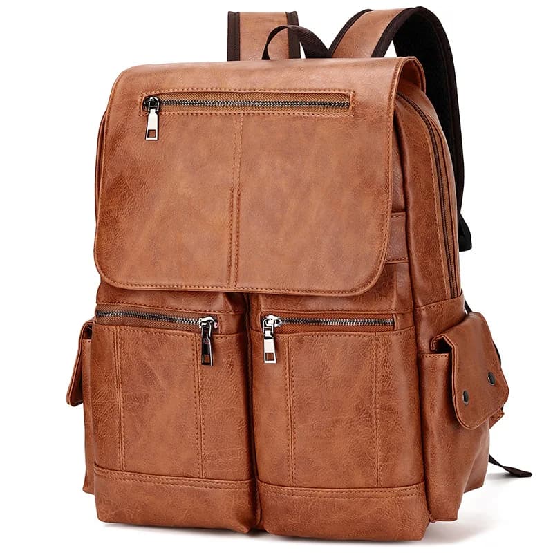 Zaino da uomo di marca di lusso di moda Zaino da scuola in pelle Borsa da viaggio impermeabile per studenti Borsa da libro in pelle casual da uomo
