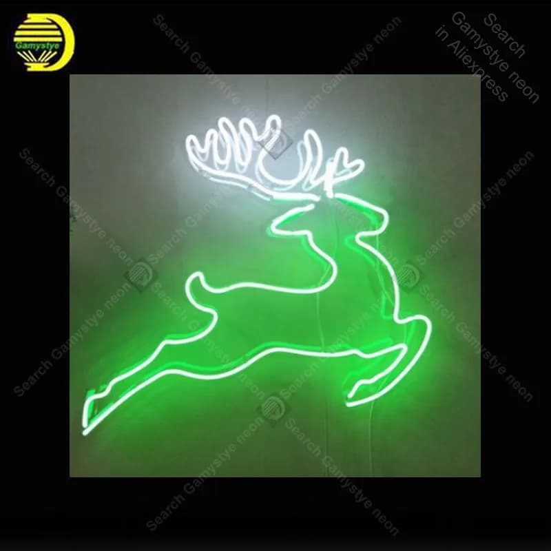 Insegna al neon per Deer Running Shop Display caccia Decoracion Express caffè Neon Light up insegna da parete Insegne al neon per camera da letto Letrero