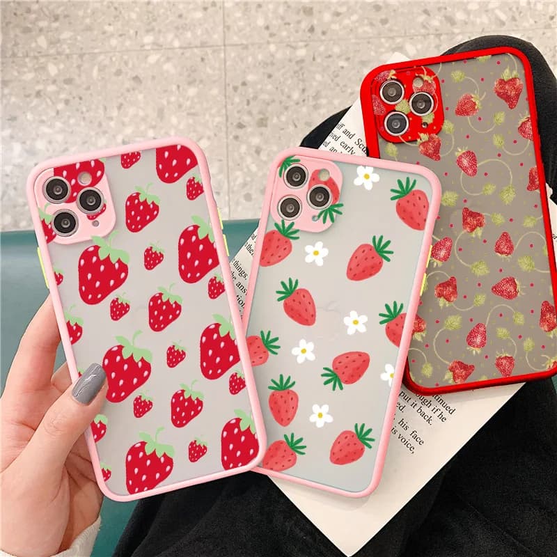 Summer Fruit Phone Case for iPhone 16 15 12 11 14 13 Pro Max Mini X XR XS 7 8 Plus SE2 back Shell Strawberry Shockproof Covers