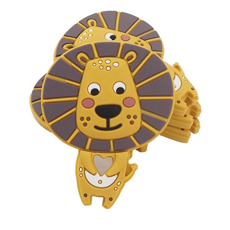 Chenkai 5PCS BPA Libero Del Silicone Leone Massaggiagengive Animale Sveglio Catrtoon Massaggiagengive Per Il FAI DA TE Allattamento Del Bambino Ciuccio Clip Succhietto Catena
