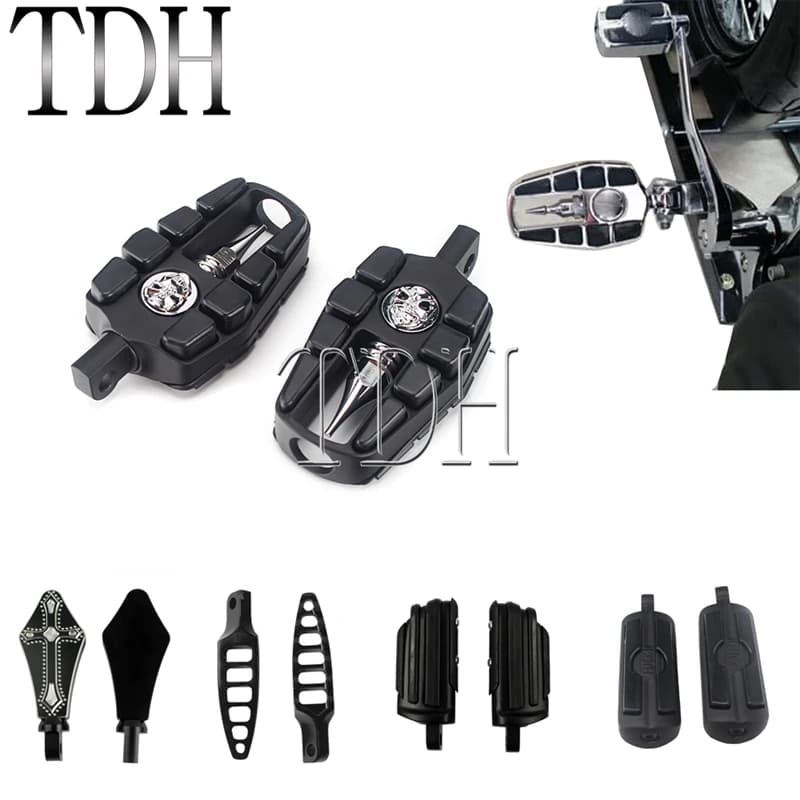 Teschio Zombie Stiletto Tombstone Chrome Nero Moto Pedana per Harley Chopper Cafe Racer Cruiser Maschio Montaggio Poggiapiedi Pedale
