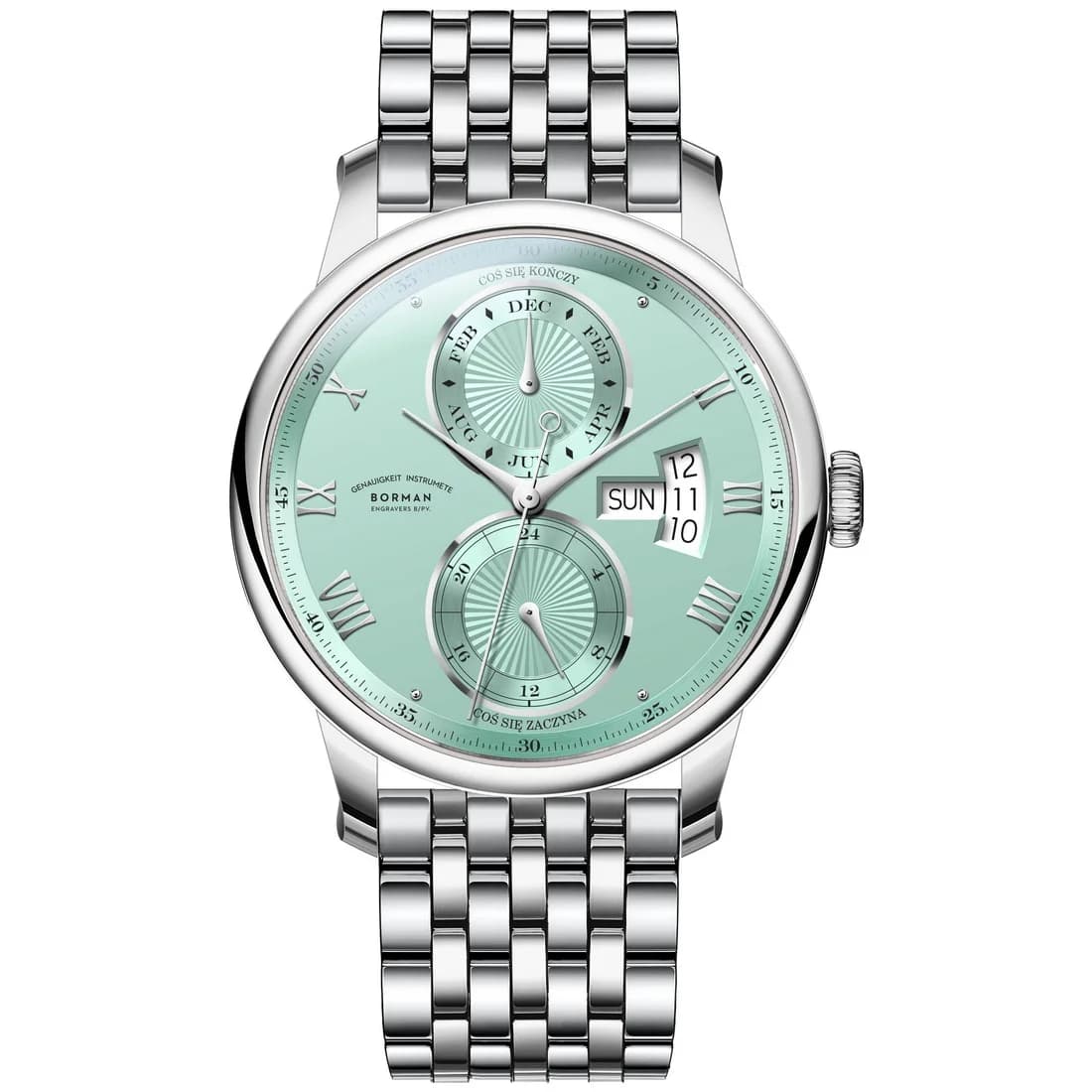 Borman Mens Automatic Watches Luxury Male Dress Self Wind Mechanical Wristwatch Fashion Waterproof Sapphire Month Week Date