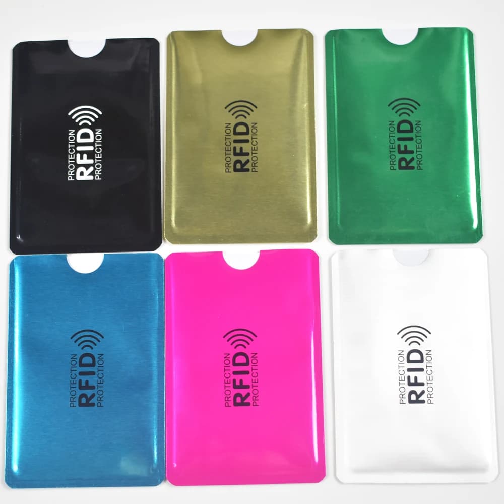 10 pz/lotto Rfid NFC Blocco Anti Scan ID Custodia protettiva Porta carte di credito in alluminio