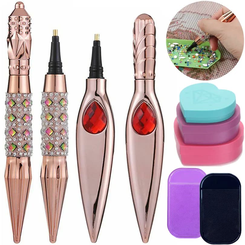 New Glitter Diamond Sparkle Point Drill Pen 5D Diamond Painting Pen punto croce ricamo fai da te Craft Nail Art Tool accessori