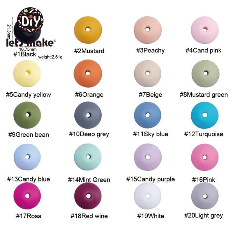 Facciamo 20 pz 15mm Silicone abaco perline bambino massaggiagengive perline in Silicone per uso alimentare per collana infermieristica giocattoli per bambini perline abaco