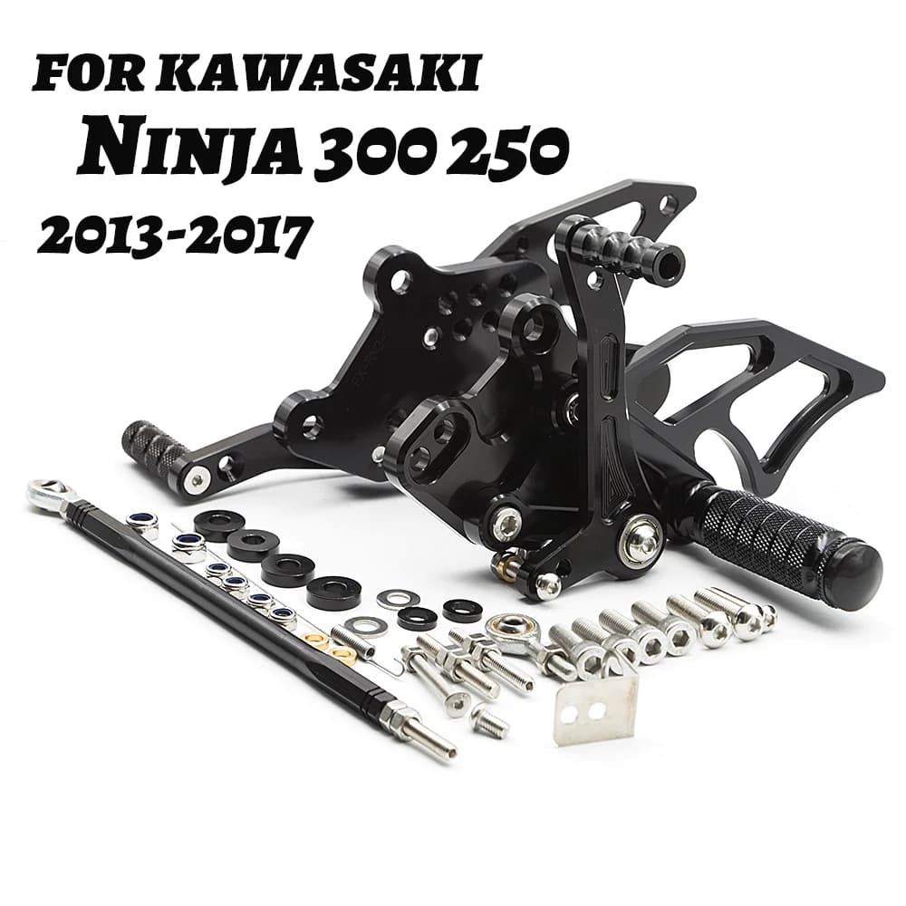 Per Kawasaki Ninja 300 250 Ninja300 2013 2014 2015 2016 2017 CNC Regolabile Pedana Rearset Poggiapiedi Set Posteriore Pedane Piede Peg