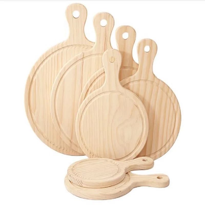 Piatto per pizza in legno di pino 11 pollici (28 cm) 12 pollici (30 cm) 13 pollici (33 cm) Vassoio per pizza in legno di colore naturale