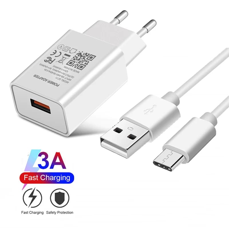 Cavo USB type-c caricabatterie rapido 18W ricarica rapida 3.0 adattatore per telefono da viaggio per Samsung Galaxy A21S A32 A52 A72 A42 A12 5G Huawei