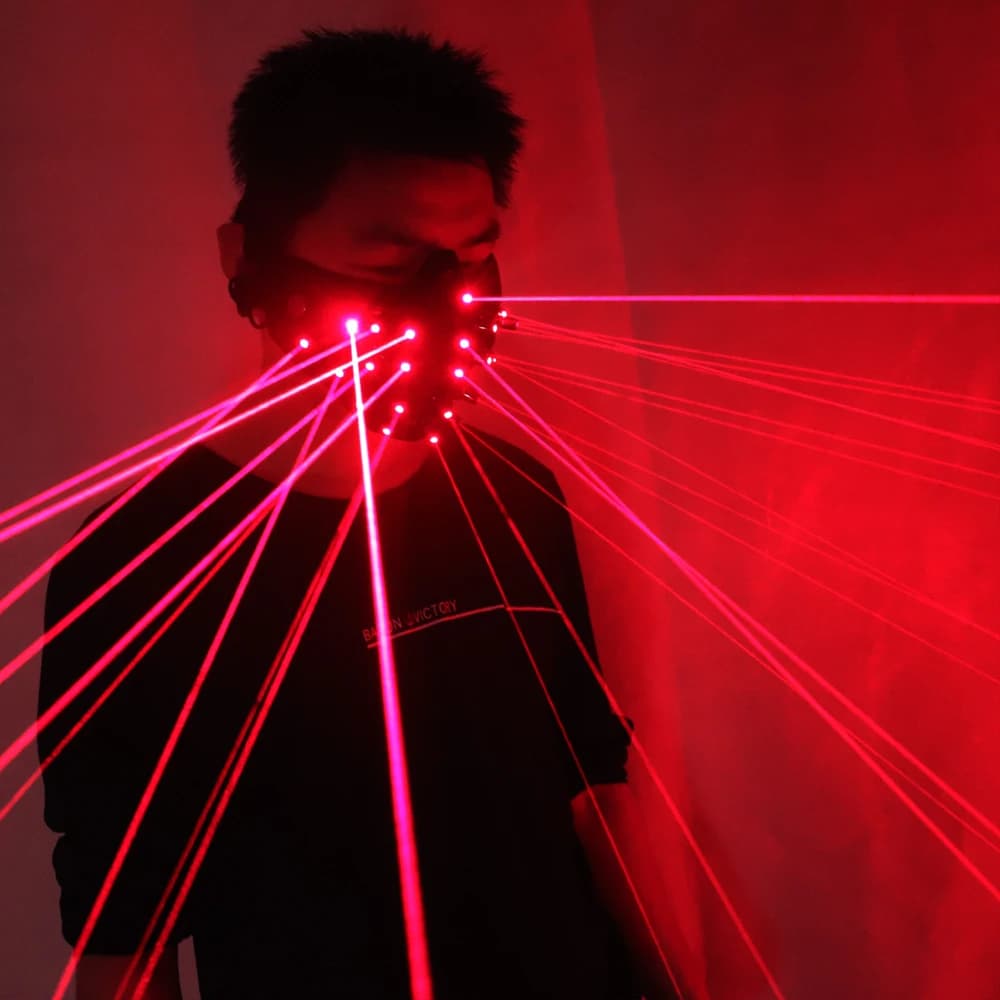 Red Laser Mask Lighted Party Mask Neon Cosplay Mascara Horror Mascarillas Glow In Dark Masque V