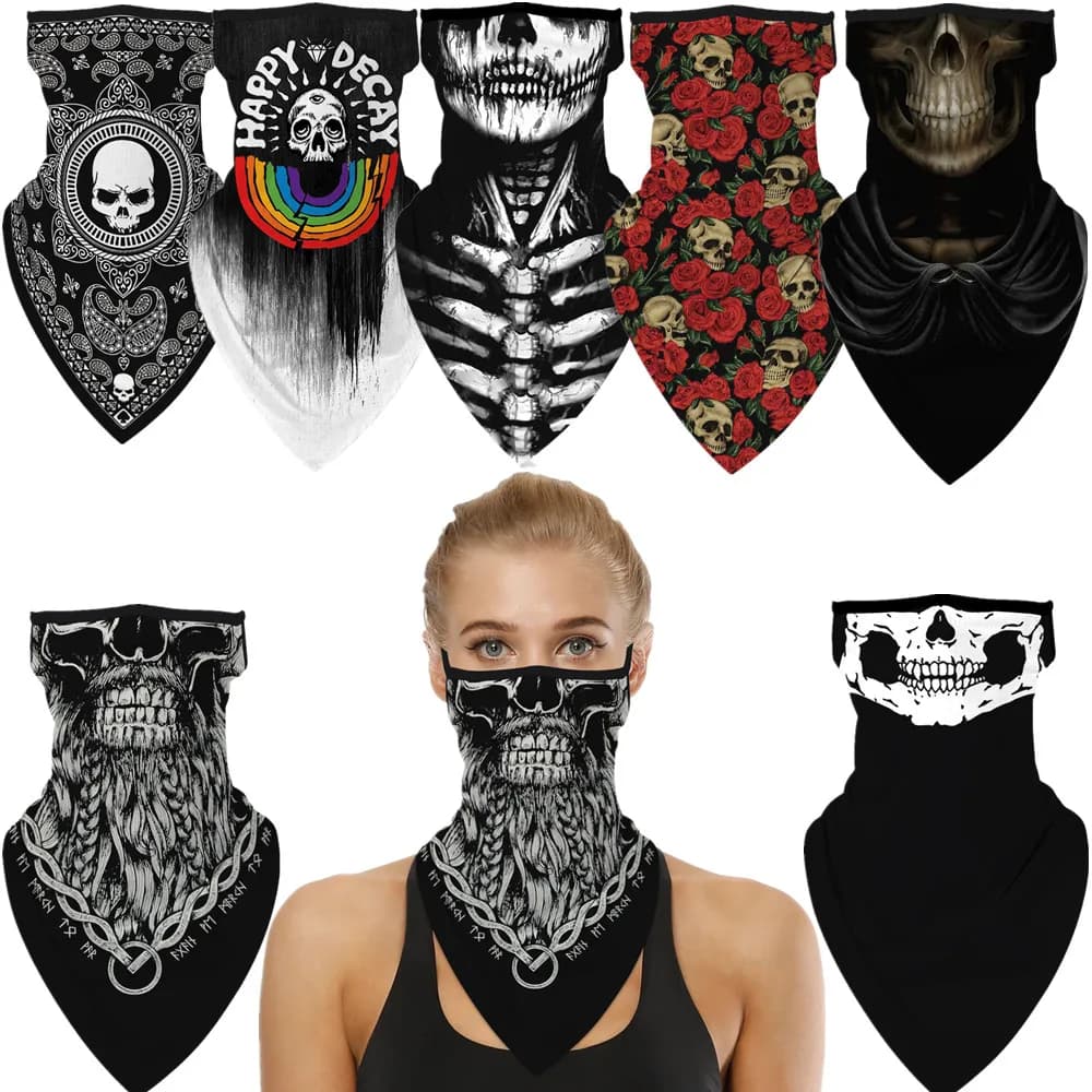 Halloween Skull Death Punk spaventoso Cosplay maschera per il collo sciarpa maschere Bandana fascia passamontagna