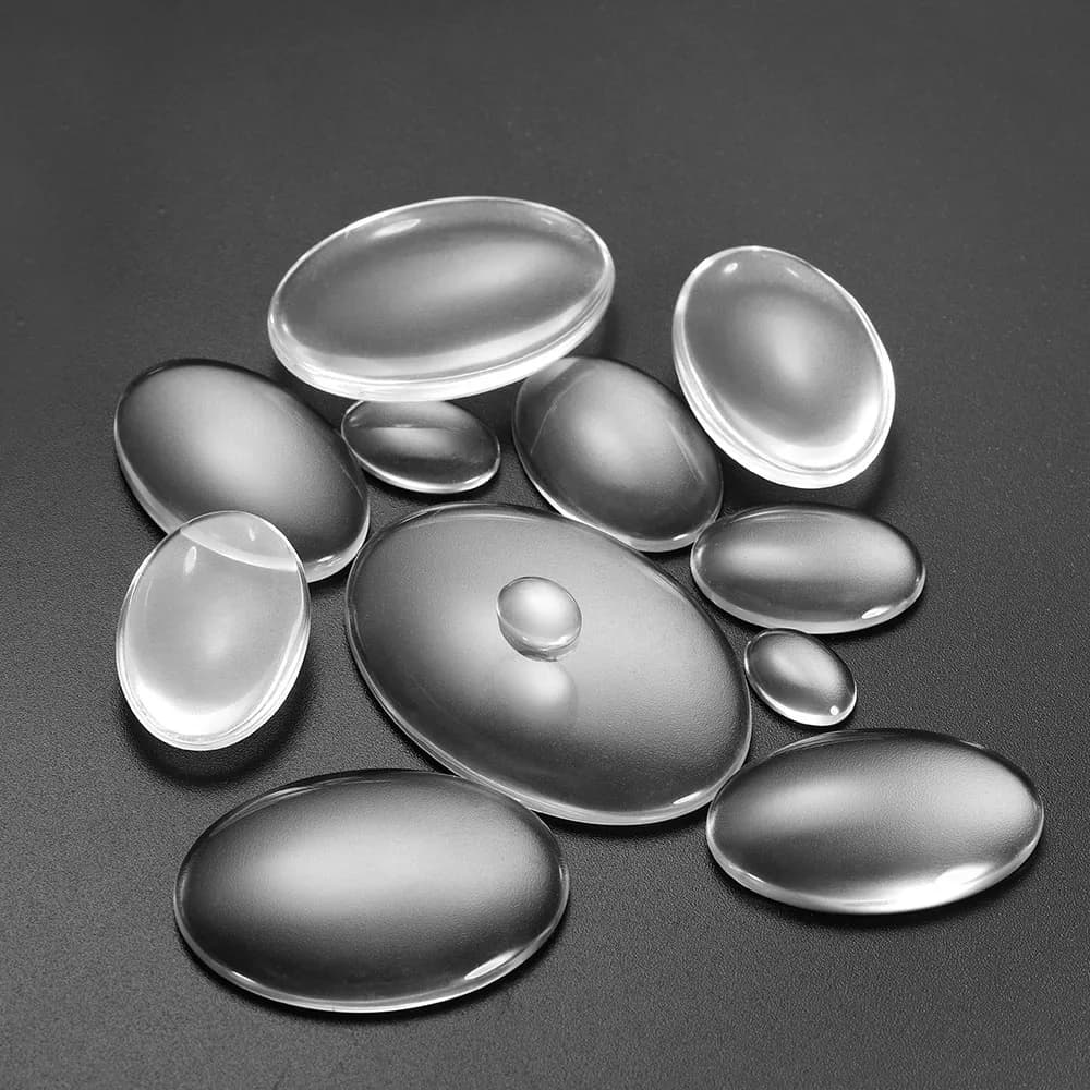 5-50 pz/lotto dimensioni 10-50mm Cabochon in vetro ovale cammeo Cabochon in cristallo trasparente trasparente con retro piatto per accessori per la creazione di gioielli