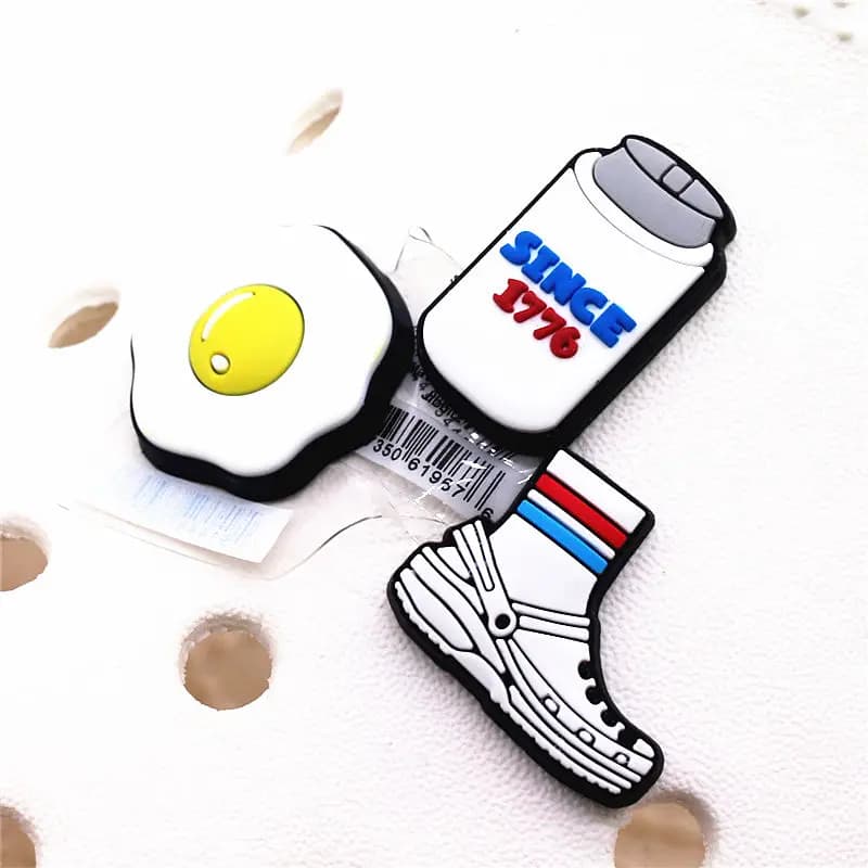 1 pcs original accessories for luxury shoes pendants egg protein powder white shoes decoration with top buckle for children gifts for Christmas parties