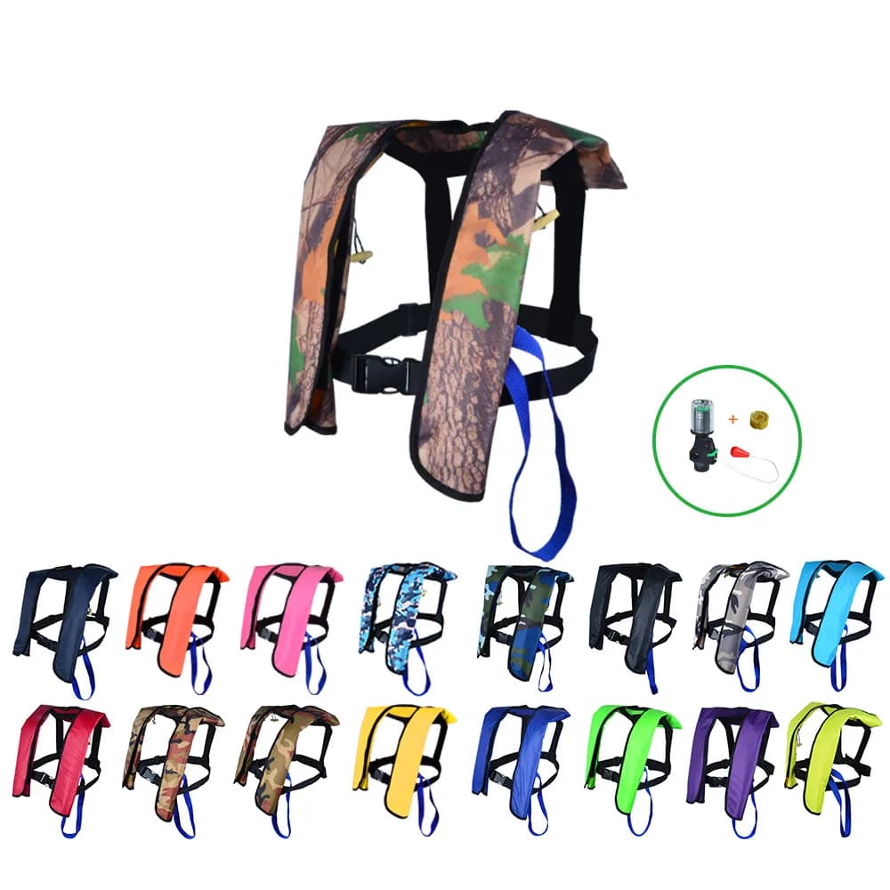 Giubbotto di salvataggio gonfiabile manuale/automatico giubbotto di salvataggio da pesca professionale da nuoto sport acquatici bambini giubbotto di salvataggio per adulti per la pesca