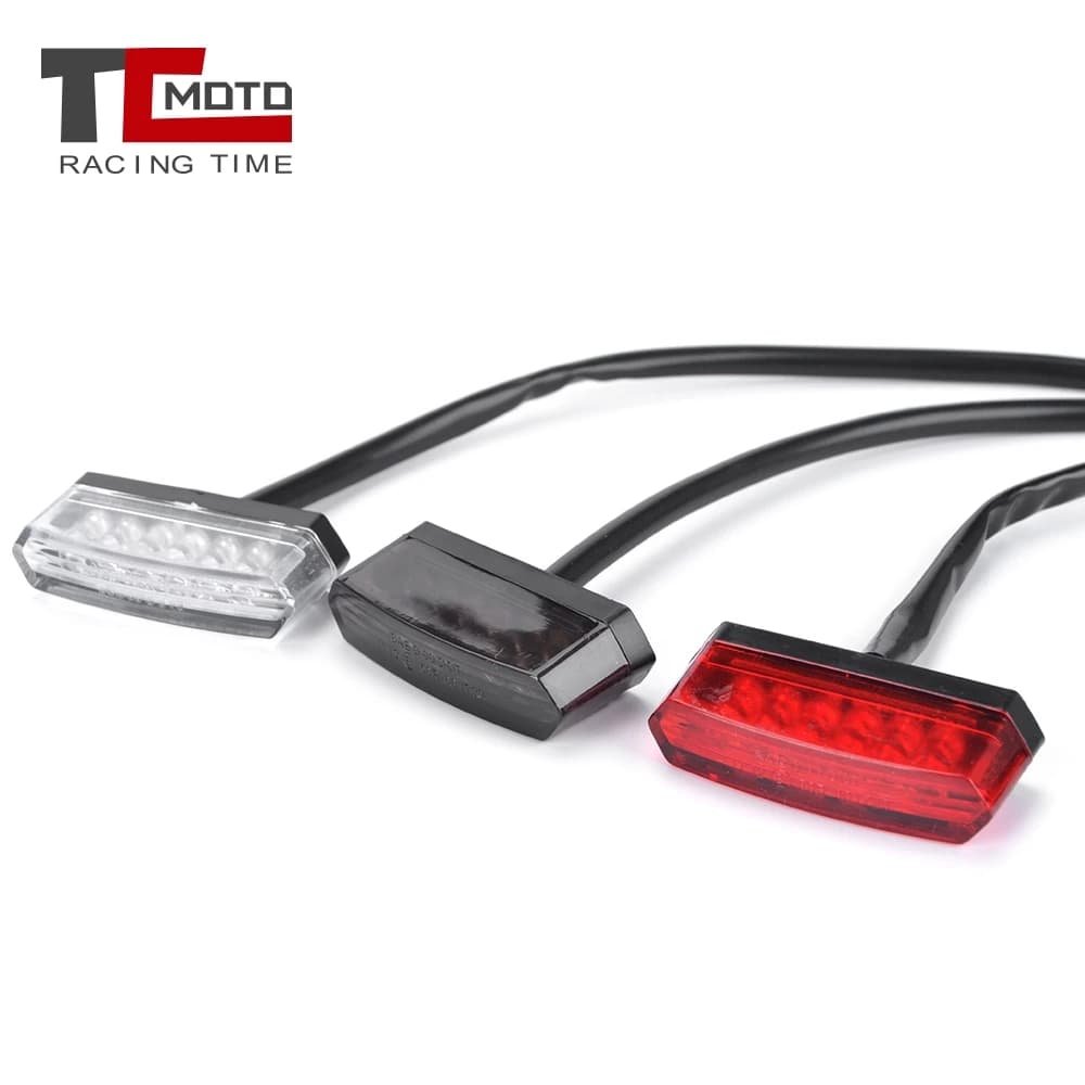 Moto Scooter ATV Bike Coda posteriore rossa 12V Mini 6 LED Freno di arresto universale a basso consumo Lampada di arresto coda a LED Emark