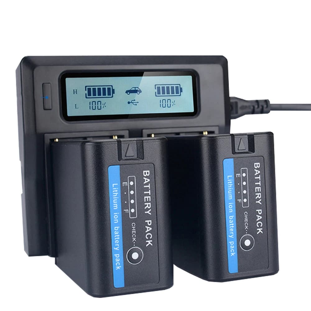 NP-F970 NP-F960 NPF970 NPF960 with Power Display Battery +LCD Fast Dual Charger for SONY F930 F950 F770 F570 CCD-RV100