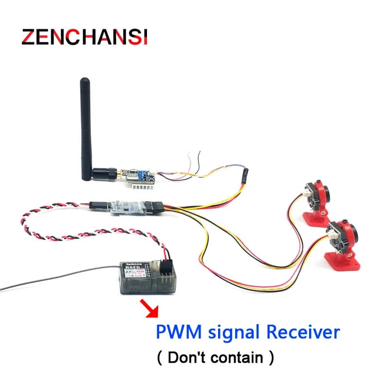 Trasmettitore VTX Lancher da 5,8 g 600 mW con videocamera FPV a 3 canali e doppio video, videocamera FPV CMOS 700TVL da 1,4 mm per droni RC