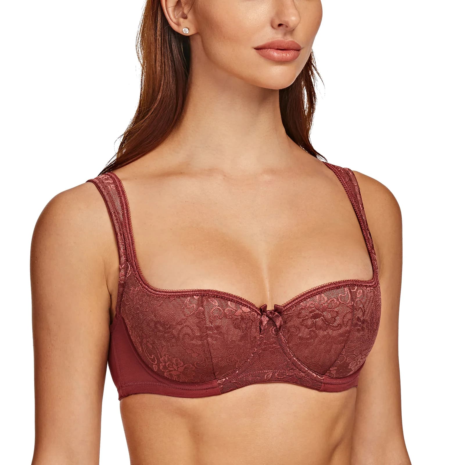Reggiseno a balcone da donna MELENECA con cinturino imbottito mezza coppa con ferretto pizzo Sexy