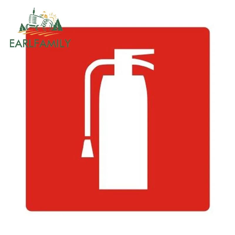 EARLFAMILY 13 cm x 13 cm Estintore/Kit di pronto soccorso a bordo Decalcomanie in vinile Coppia di adesivi Divertenti adesivi per auto in vinile