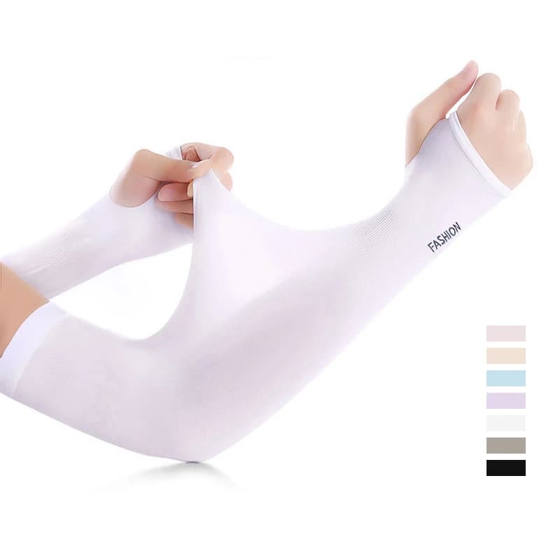 Ice Silk Arm Sleeves Summer Cycling Cool Sports UV Protection Women Long Sleeve Thin Gloves Elastic Men Driving Hiking Sleeves