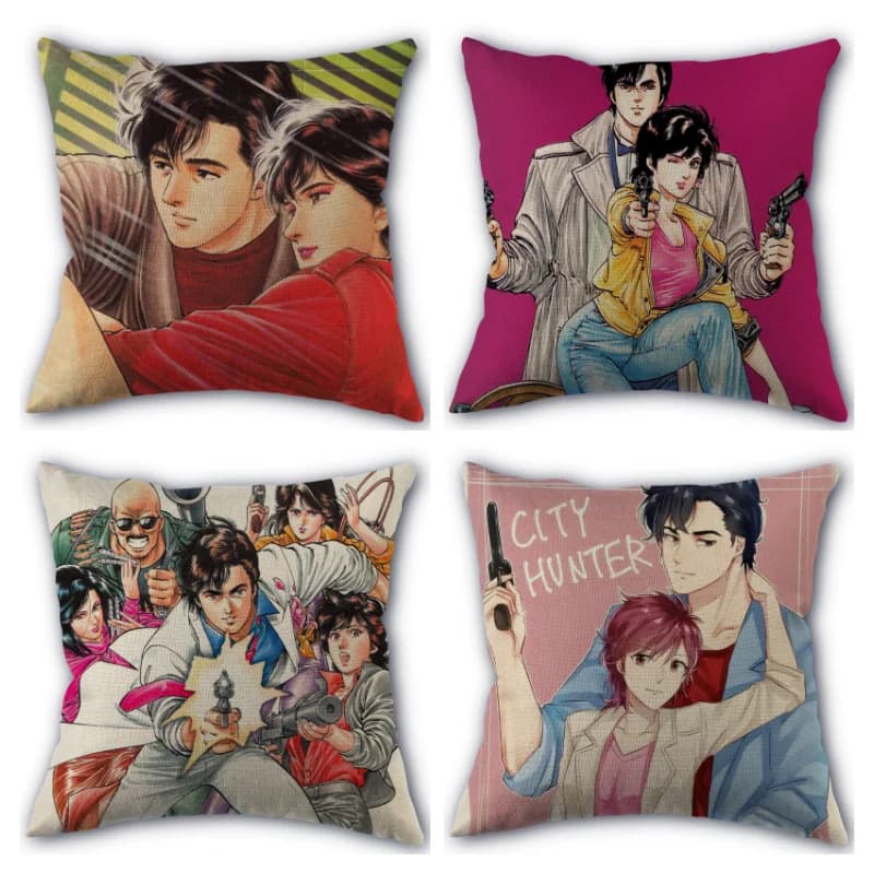 Custom Pillowcase City Hunter High Quality Home Textile Cotton Pillow Cover Wedding Decorative Pillow Cover Square 45X45cm 01-11