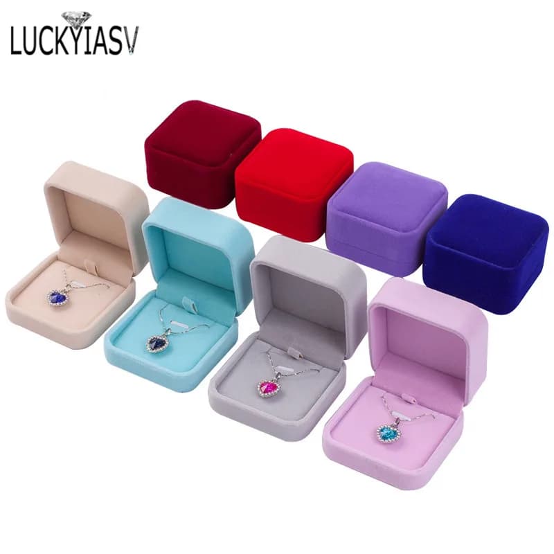 1 High quality PC for presentation, necklace, pendant, jewelry box, velvet case, earrings, plastic display, 12 colors