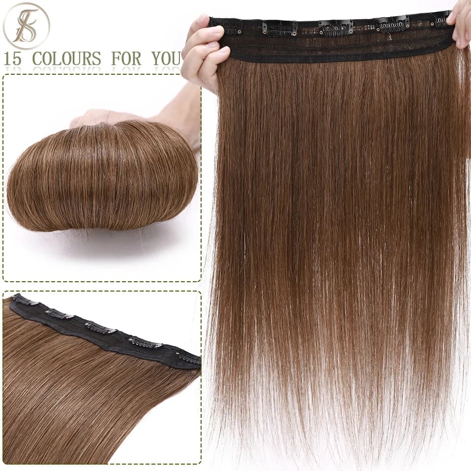 TESS Clip nelle estensioni dei capelli umani Estensione naturale al 100% Clip per capelli 3/4 Parrucchino a testa intera 40-60g 10 "-24" Clip in capelli naturali
