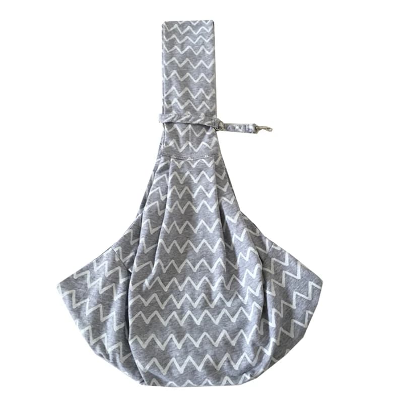 Tracolla a righe grigie misura regolabile in cotone per animali domestici borsa a tracolla per gatti borsa a tracolla Comfort a mano libera all'aperto