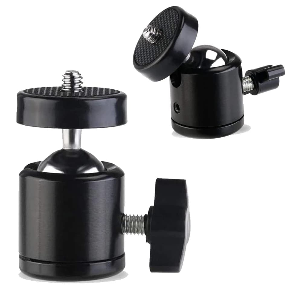 Hot Shoe 1/4 Screw Hole Tripod Mount Camera Head Adapter Ball Head with Lock LED Light Flash Bracket Holder For DSLR DV Cameras