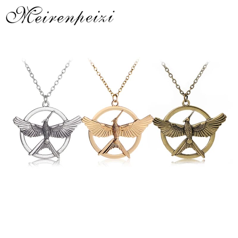 Hunger Games 2 3 Collana Uccello Aquila Animale Freccia Logo Ciondolo Moda vintage Nuovo film caldo Gioielli per uomini Donne Bambini Bambini