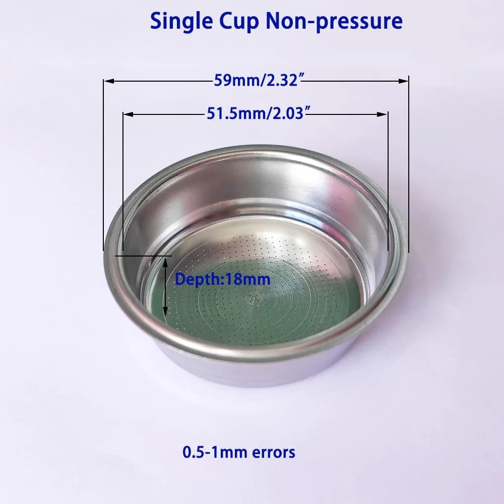 Cestello filtro per macchina da caffè Non in pressione a tazza singola da 51mm per caffettiera per uso domestico accessori da cucina parti di caffè
