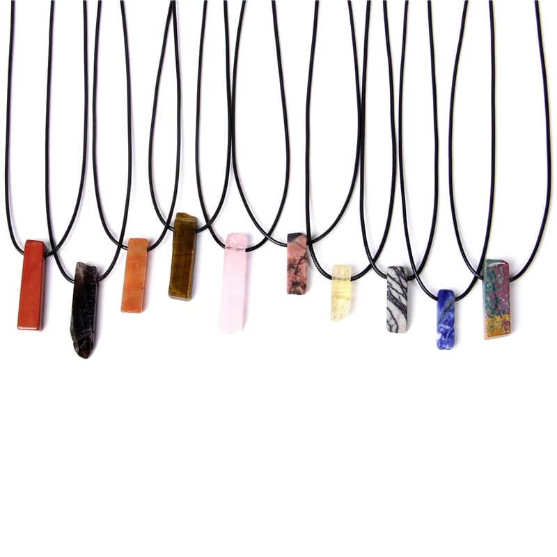 Minerali grezzi naturali fortunati Reiki Guarigione cristallo di quarzo pietra collana gioielli Pendolo naturale tigereye lazuli Citrino collana