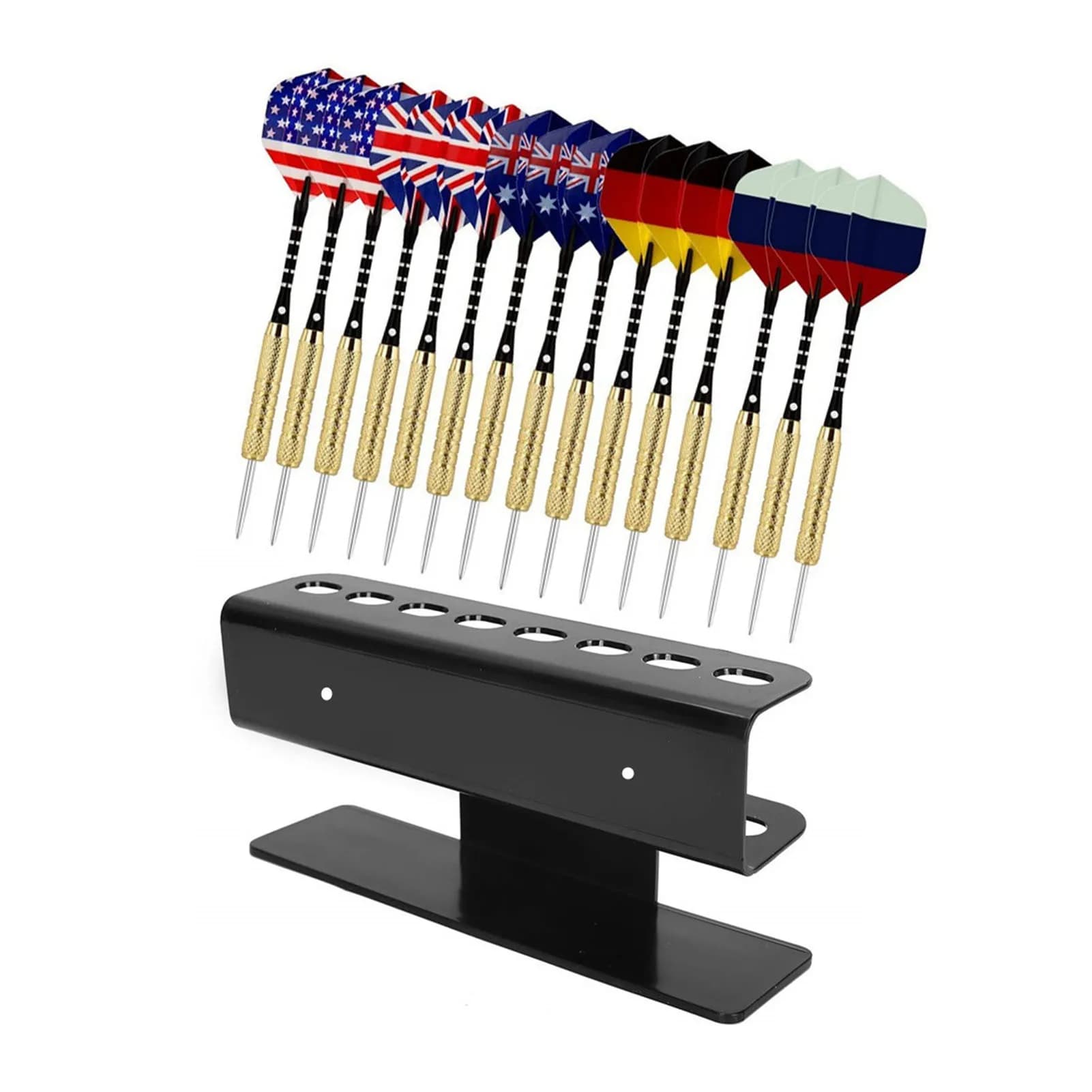 8 freccette espositore da parete supporto per freccette in acrilico antiscivolo contiene 17x4.5x7.3cm freccette per la casa Set di punte in plastica freccette scatola per Organizer