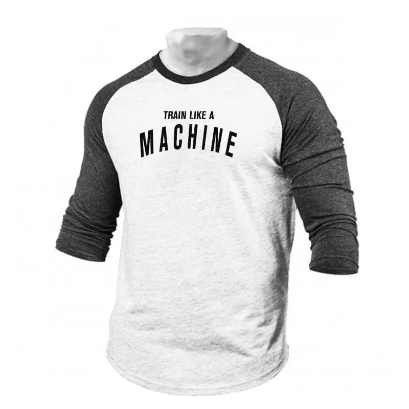 Maglietta con stampa di abbigliamento sportivo confortevole di marca Casual da uomo Pullover autunnale o-collo magliette di moda maglietta a maniche Slim Fit 3/4