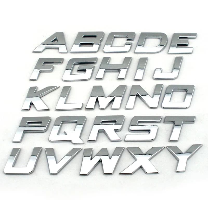 Fai da te 25 mm di alta plastica Italica 3d lettere cromate numeri autoadesivo alfabeto adesivo per auto segno automatico accessori per auto decorazione